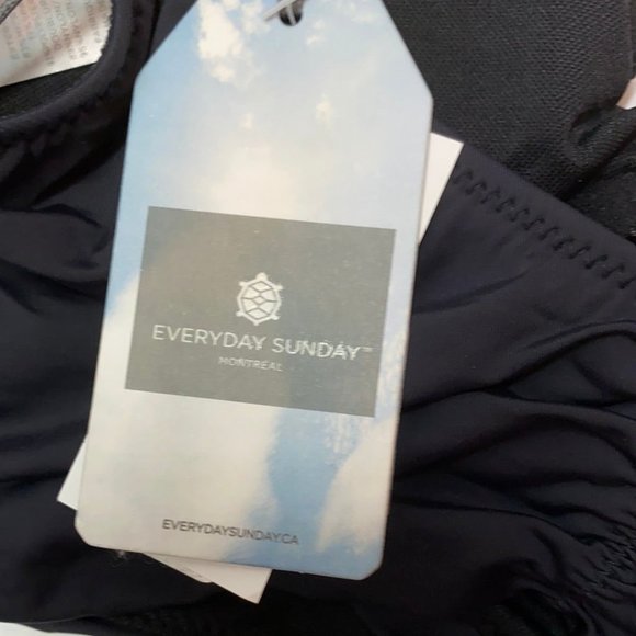 NWT Everyday Sunday Black Stripe One-Piece Swimsuit - Picture 5 of 6